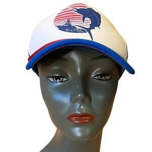 Salt Life Youth Boys Sailfish Snapback Trucker Hat Cap Adjustable Red White Blue